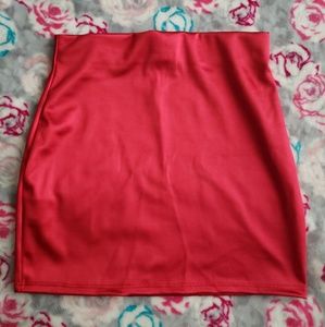 Silk Mini Skirt in Red